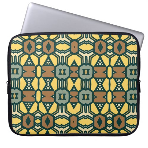 Unique retro geometrical pattern  vintage seamles laptop sleeve