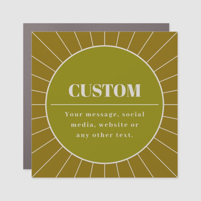 Unique Retro Inspired Editable Design Template Car Magnet (Front)