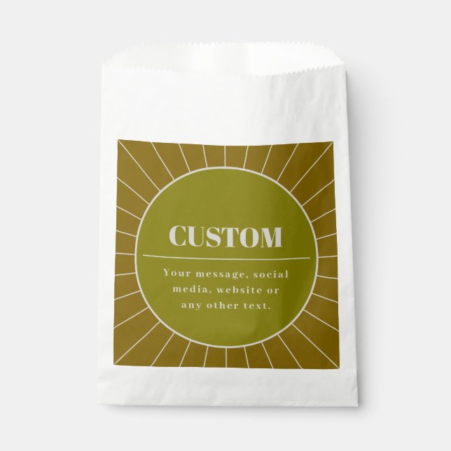 Unique Retro Inspired Editable Design Template Favor Bag (Front)