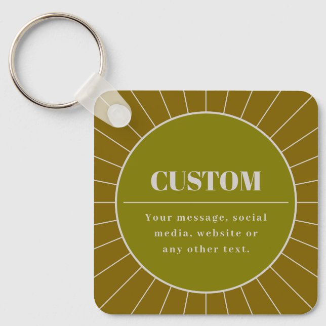 Unique Retro Inspired Editable Design Template Keychain (Front)