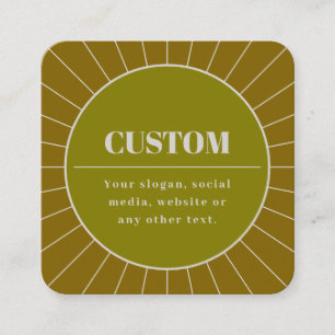 Unique Retro Inspired Editable Design Template Square Business Card