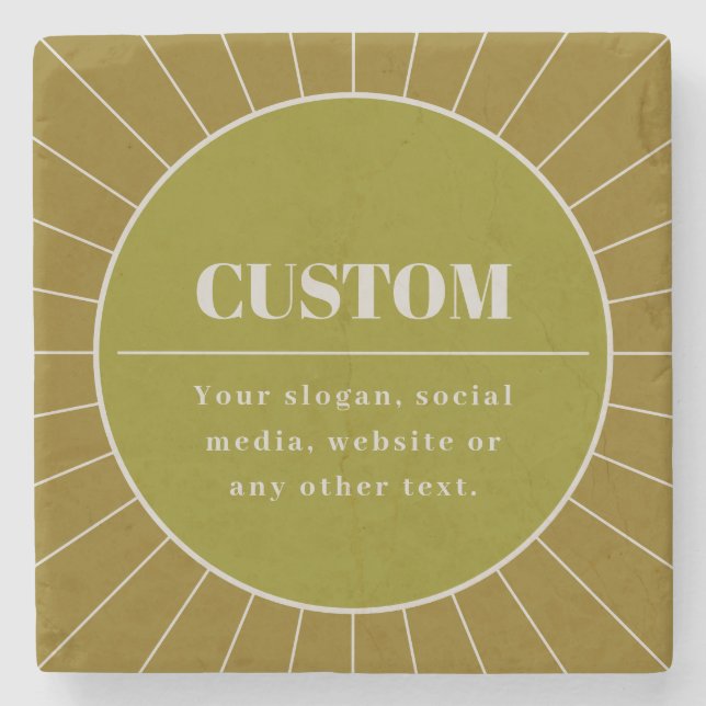 Unique Retro Inspired Editable Design Template Stone Coaster (Front)