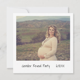 Unique Retro Instant Photo Gender Reveal Invitation