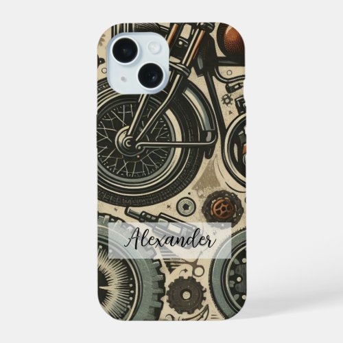 Unique Retro Motorbike with Gears Phone Case