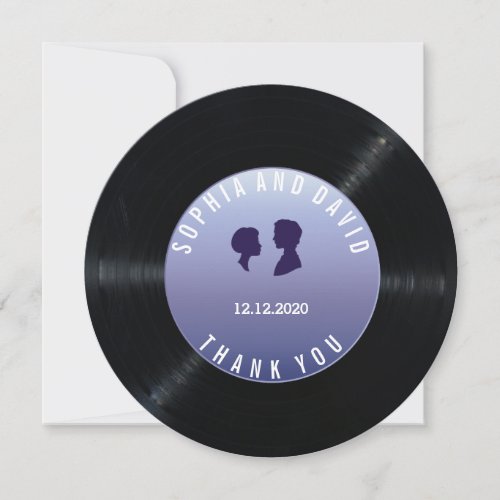 Unique Retro Vinyl Record Wedding Custom THANK YOU