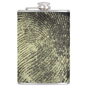 Unique Reversed Loop Fingerprint Art Hip Flask