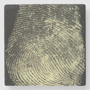 Unique Reversed Loop Fingerprint Motif Stone Coaster
