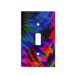 unique rgb fire flame waves pattern art light switch cover