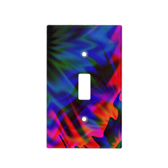 unique rgb fire flame waves pattern art light switch cover (Front)