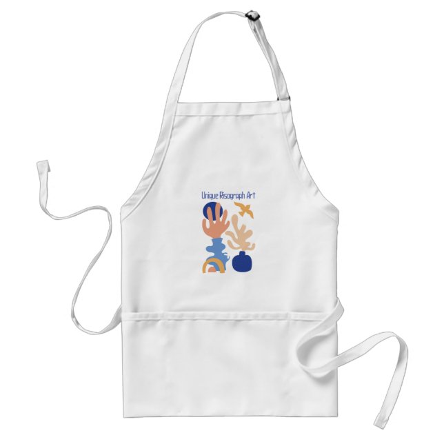Unique Risograph Art  Adult Apron (Front)