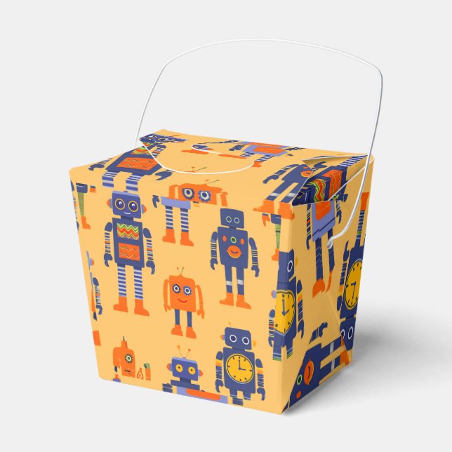 Unique robots and fun   Favor Box (Front Side)