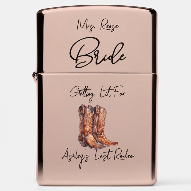 Unique Rodeo Bachelorette Bridal Party  Zippo Lighter (Front)
