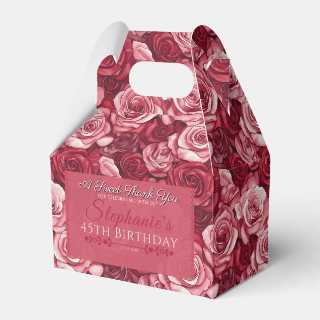 Unique Rose Birthday Favor Box For Adult Birthday (Front Side)