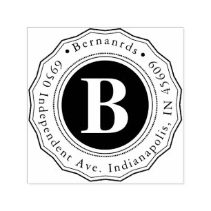 Unique Round Design Family Name Self-inking Stamp