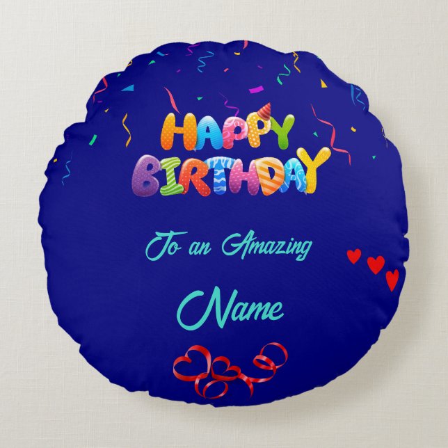 Unique Round Pillow Gift for Birthdays (Front)
