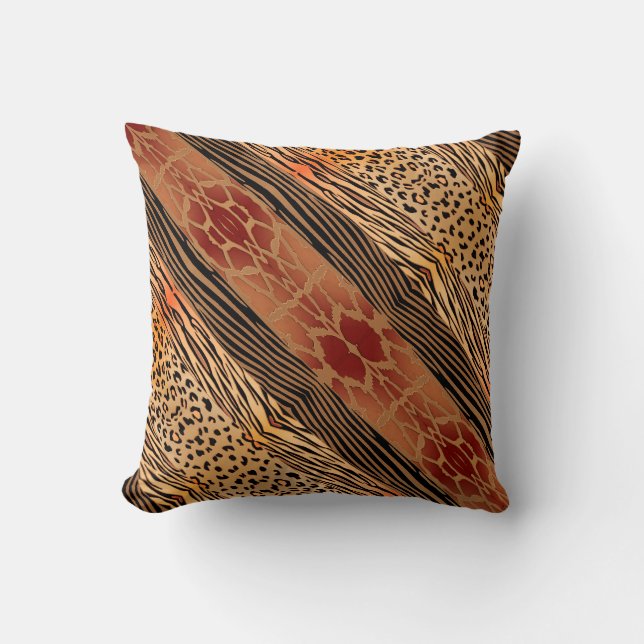  Unique Rustc Animal  Patchwork Zebra Stripe Pillo Throw Pillow (Front)