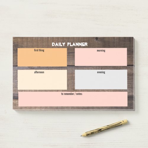 Unique Rustic Daily Organizer Things To Do List  Post_it Notes