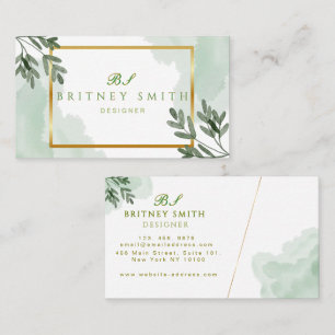 Unique Rustic Watercolor Modern Business Card