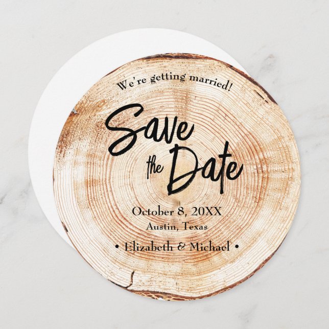 Unique Rustic Wedding Save the Date QR code Invitation (Front/Back)
