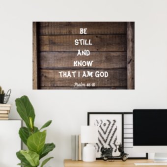 Unique Rustic Wood Bible Verse Quote Psalm Poster | Zazzle