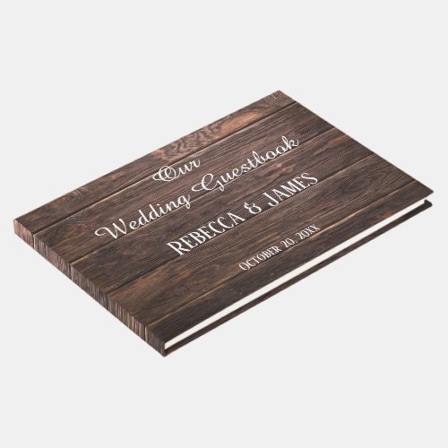 Unique Rustic Wood Calligraphy Wedding Guest Book