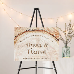 Unique Rustic Wood Cut Welcome to the wedding Foam Board