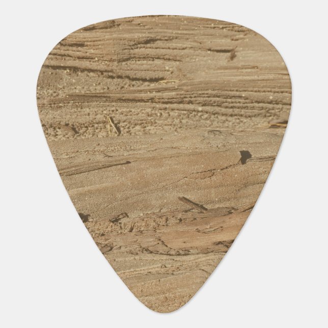 Unique Rustic Wood Grain Brown Stripes Guitar Pick (Front)