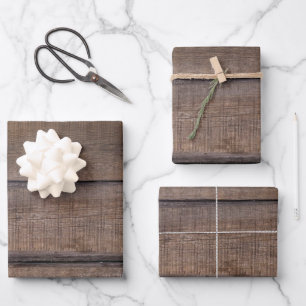 Unique Rustic Wood Wedding Party Wrapping Paper Sheets