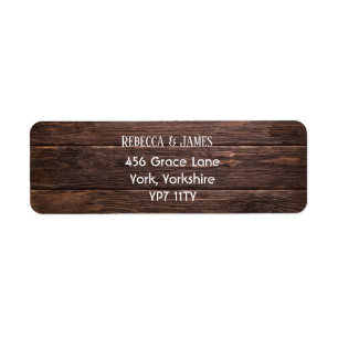 Unique Rustic Wood Wedding Return Address Label