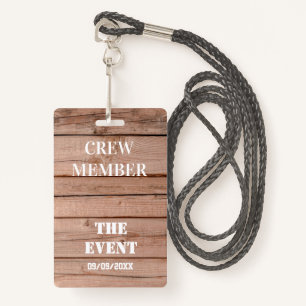 Unique Rustic Wooden Custom Event Access Badge