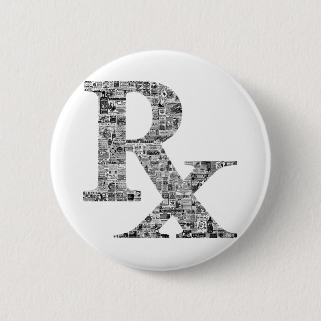 Unique Rx Pharmacy Apothecary Button (Front)