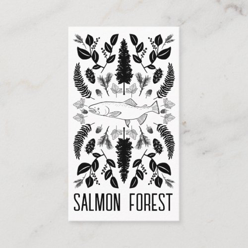 Unique Salmon Fish Fishing Nature Botanical Simple Business Card