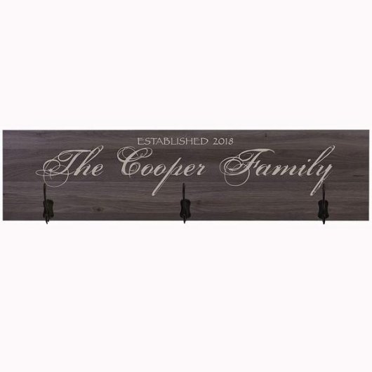 Unique Salt Oak Family Name Wooden Coat Rack (Front)