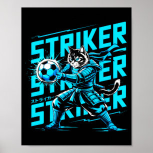 Unique Samurai Cat For Soccer Fans Cat Lovers T Sh Poster