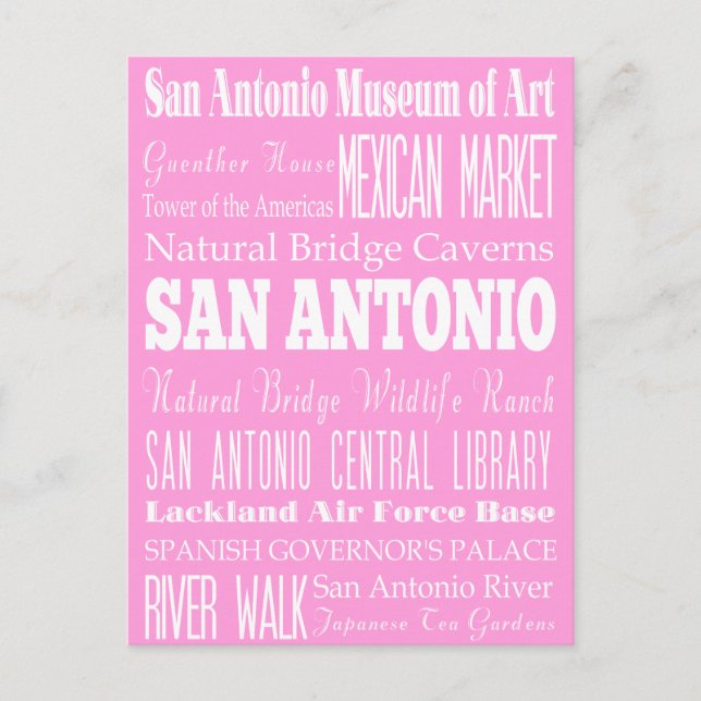 Unique San Antonio, Texas Gift Idea Postcard (Front)