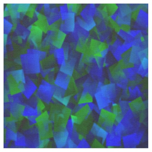 Unique Sapphire and Emerald Abstract Fabric