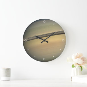 Unique Saturn Planet Solar System Rings Capricorn Large Clock