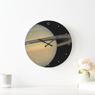 Unique Saturn Planet Solar System Rings Capricorn Large Clock