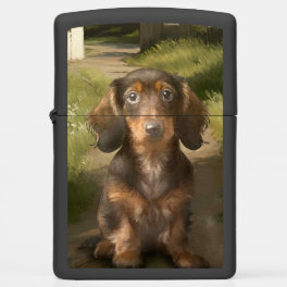 Unique Sausage Dog Dachshund art illustration Zippo Lighter