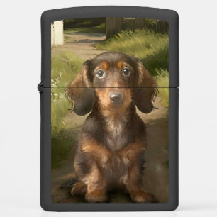 Unique Sausage Dog Dachshund art illustration Zippo Lighter