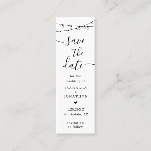 Unique Save the Date Bookmark Bookmark Mini Business Card