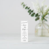 Unique Save the Date Bookmark Bookmark Mini Business Card (Standing Front)