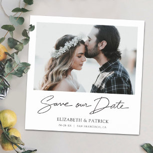 Unique Save the Date Wedding Photo Magnetic Invitation