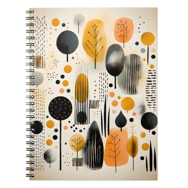 Unique Scandinavian Geometric Composition Shapes Notebook (Front)