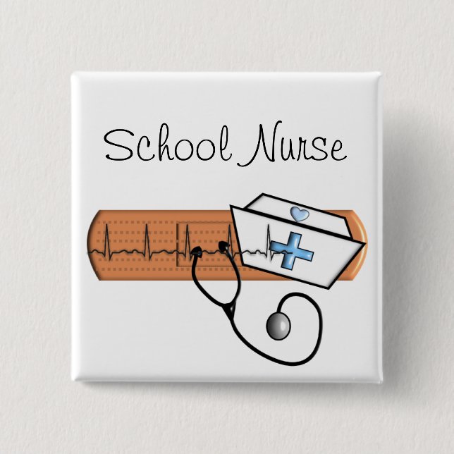 Unique School Nurse Gifts Button (Front)