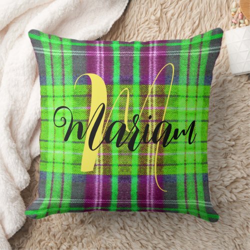Unique Scottish Buffalo Plaid Tartan Textured Throw Pillow