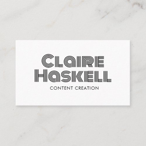 Unique Script Social Media Icons Minimal BW Edgy Business Card