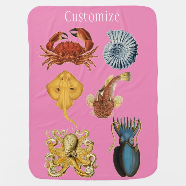 Unique Sea Beings Assortment Thunder_Cove  Button Baby Blanket (Front)