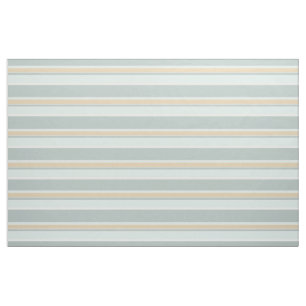 Unique Seafoam Green White Tan Stripe Art Fabric
