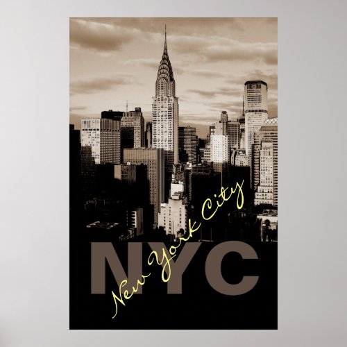 Unique Sepia New York City Poster